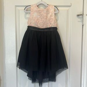 Pippa & Julie Pink lace Black tulle Skirt Retro party Dress size:5